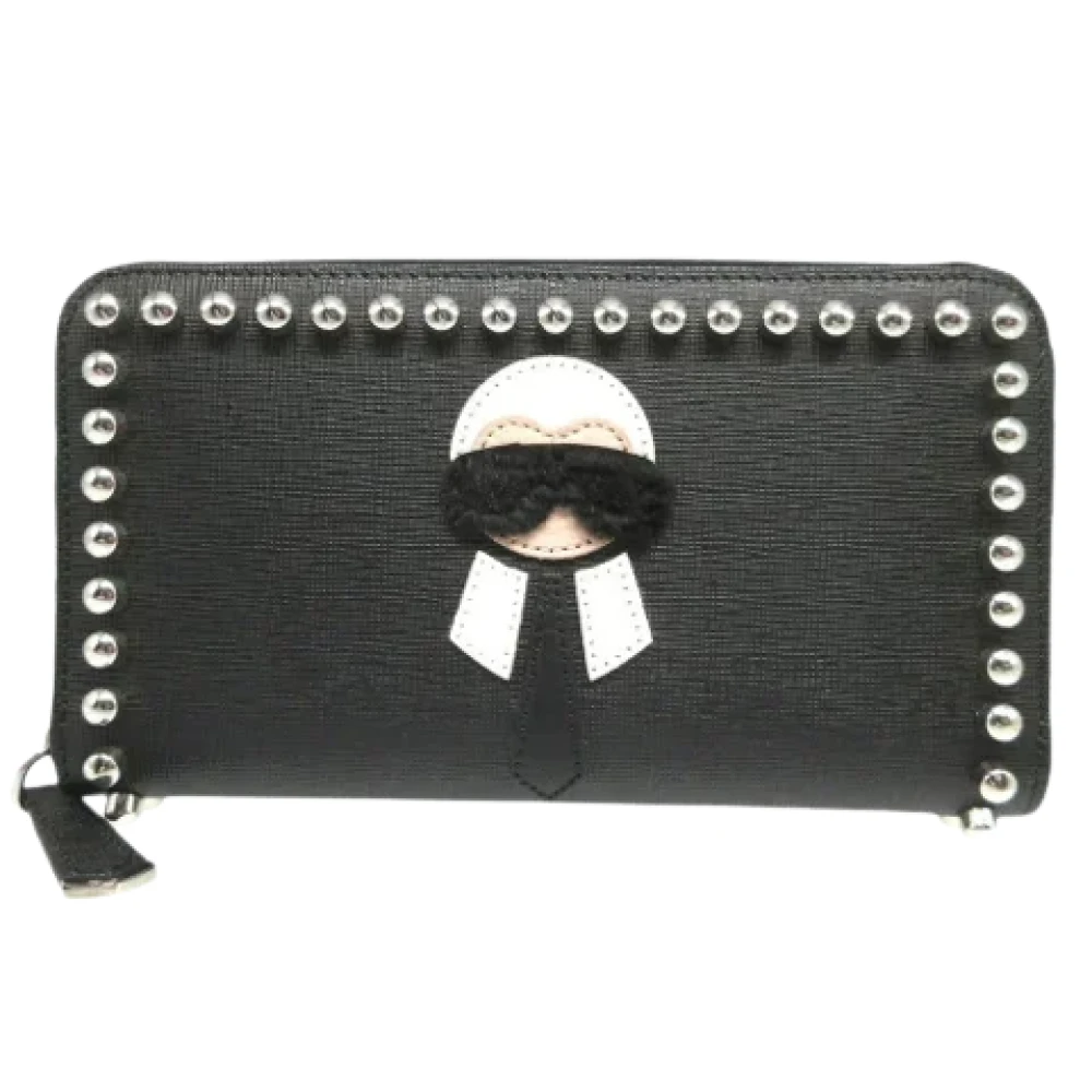 Fendi Vintage Pre-owned Leather wallets Black Dames