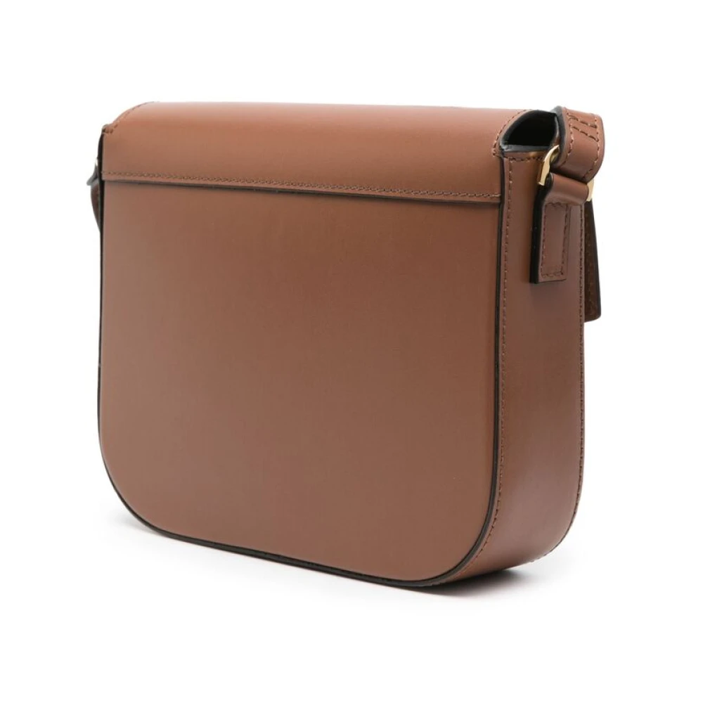 DeMellier Cognac Bruine Leren Schoudertas Brown Dames