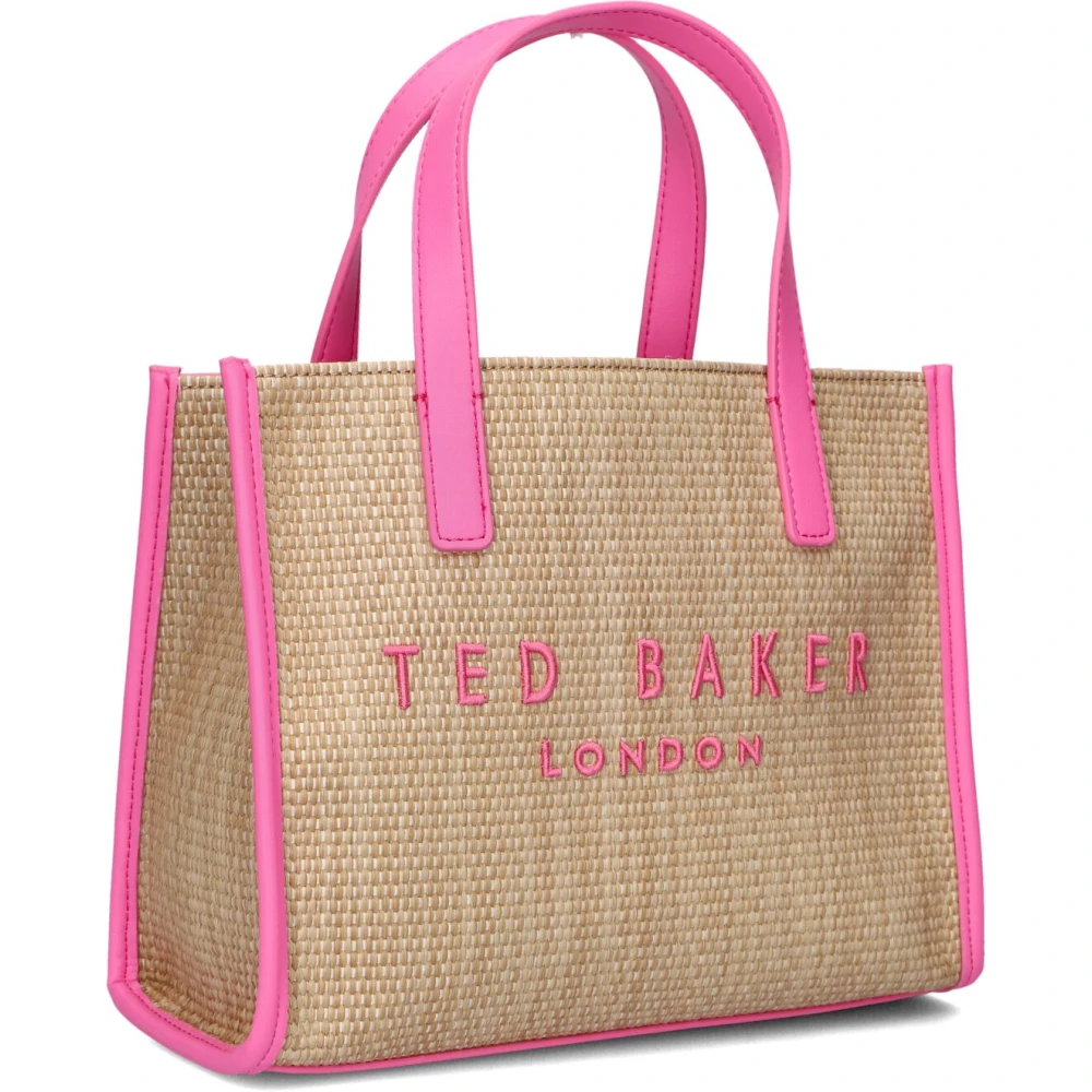 Ted Baker Beige Schoudertas met Roze Details Pink Dames