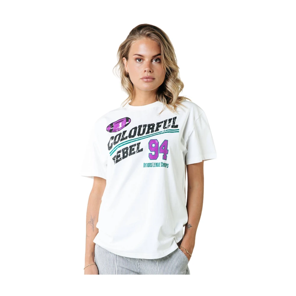 Colourful Rebel Rugby Loosefit Tee White Dames