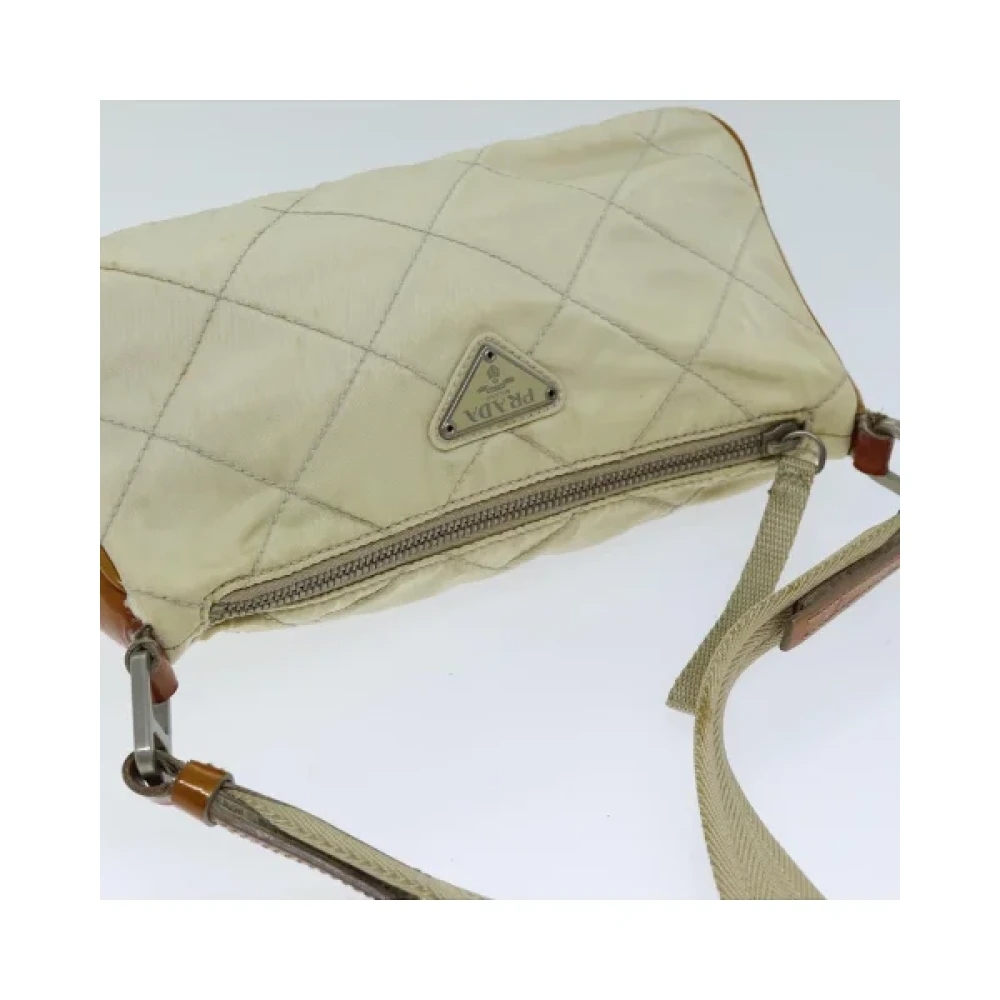 Prada Vintage Pre-owned Nylon prada-bags Beige Dames