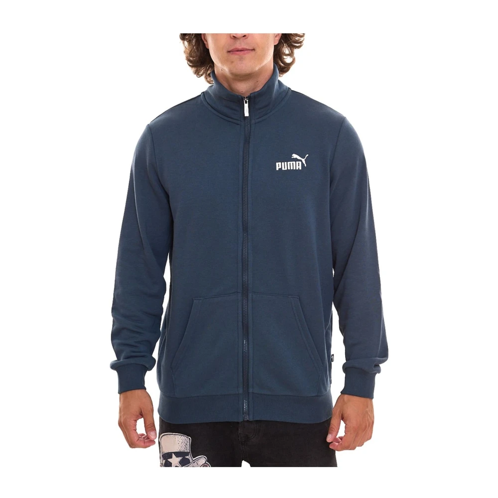 Puma Blauwe Rits Katoenen Sweatshirt Blue Heren