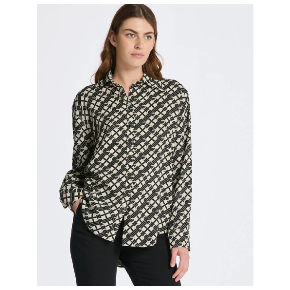 Gant Blouse met bedrukt logo en afgeronde zoom Multicolor Dames