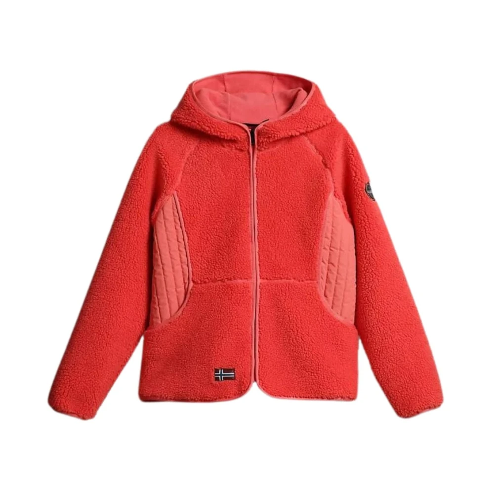 Napapijri Women's Pink Yupik Fleece Hoodie With Zip