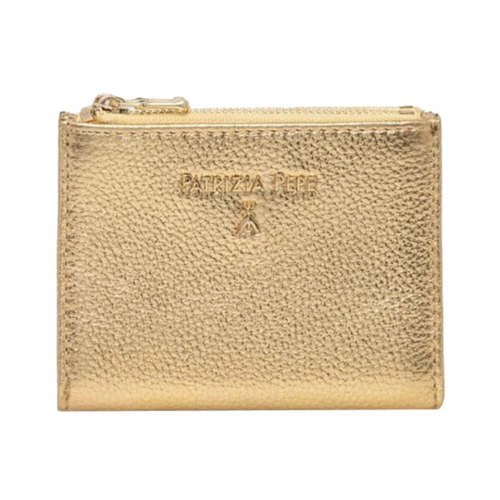 PATRIZIA PEPE Elegante leren portemonnee met dubbele rits Yellow Dames