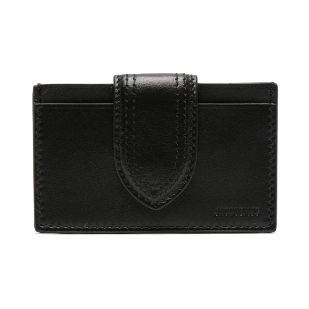 Jacquemus Svarta Läderplånböcker Elegant Magnetisk Stängning Black, Dam