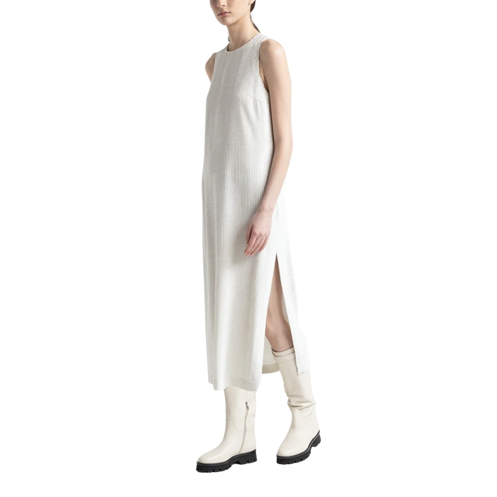PESERICO Fluwelen mouwloze jurk White Dames