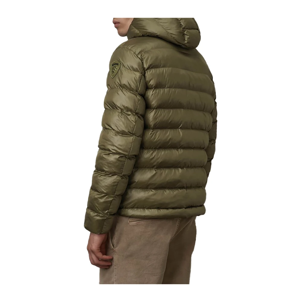 Blauer Groene Geruite Nylon Jas Green Heren
