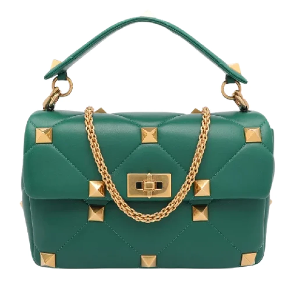 Valentino Vintage Pre-owned Leather handbags Green Dames