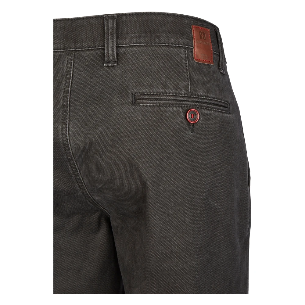 club of comfort Comfortabele platte voorkant broek met elastische tailleband en hemdstopper Gray Heren