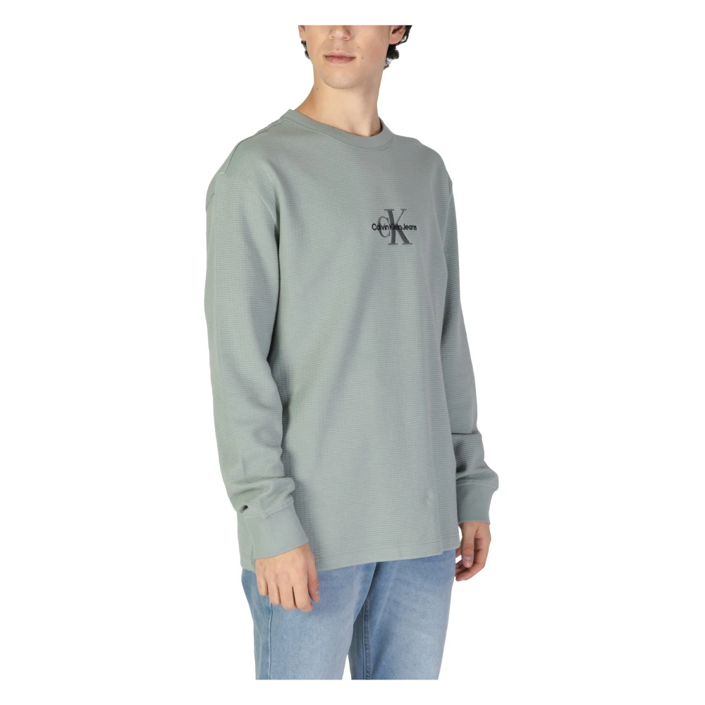 Calvin Klein Jeans Katoenen Heren Sweatshirt Herfst Winter Collectie Green Heren
