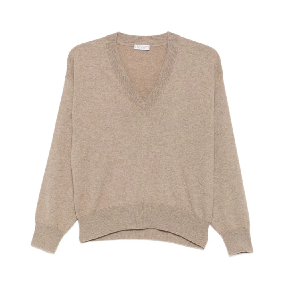 Brunello Cucinelli , Cashmere Knitwear, Female, Brown, M, Jumpers