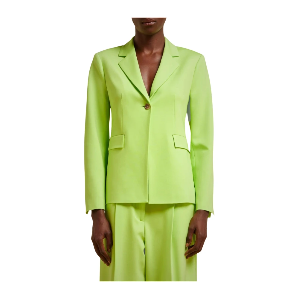Liviana Conti Milano Blazer met enkele knoop Green Dames