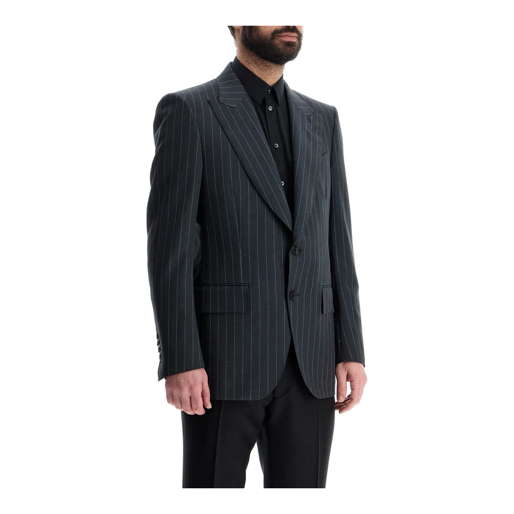Tom Ford Donkere jas van zuiver wol slim fit Blue Heren
