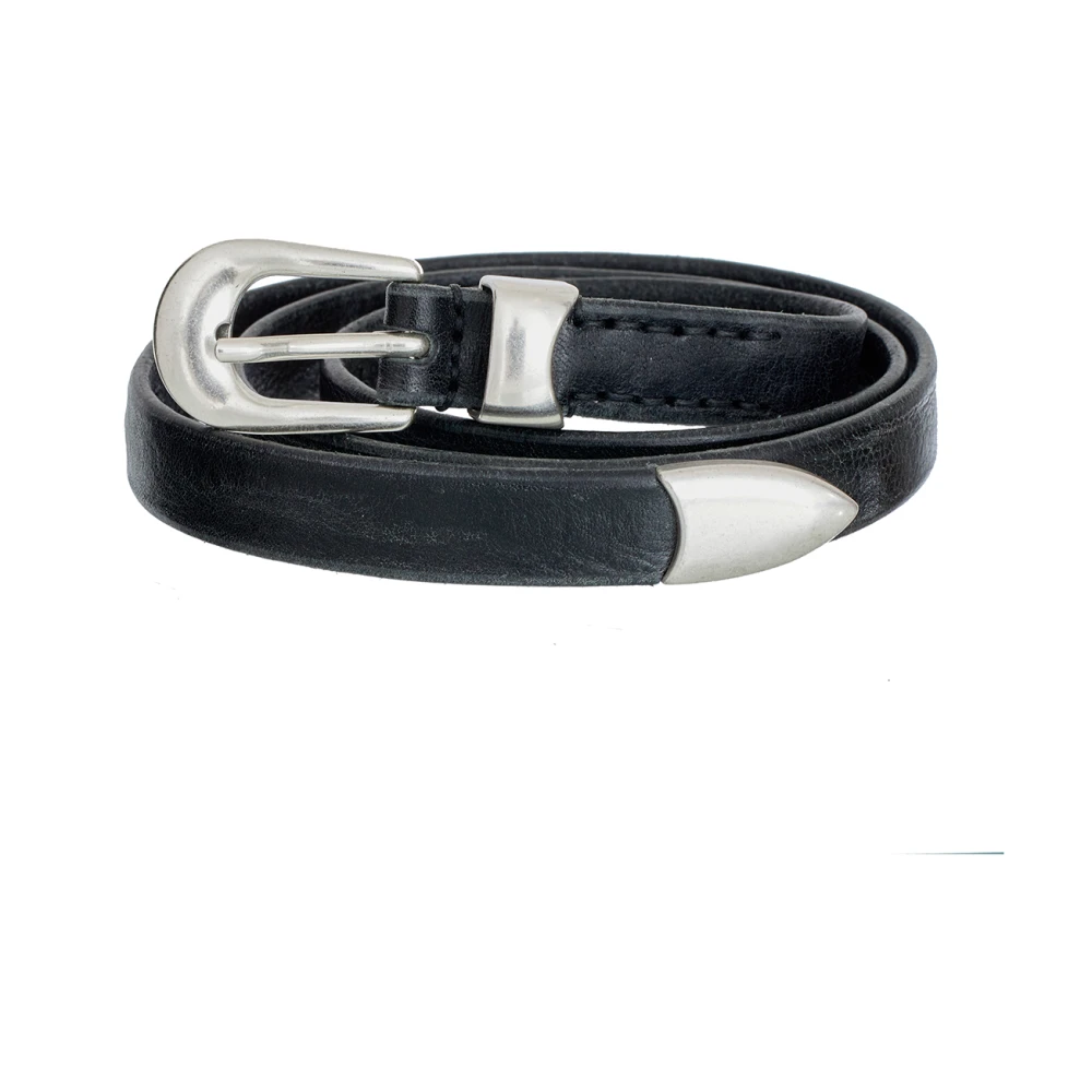 Our Legacy Leren Riem 2cm Black Heren