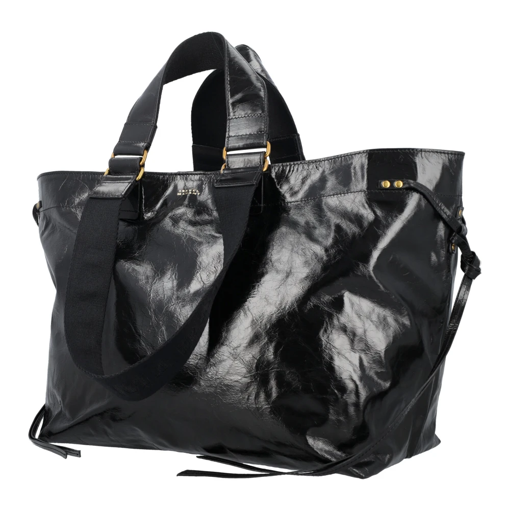 Isabel marant Zwarte Leren Handtas met Bovenhandvatten Black Dames