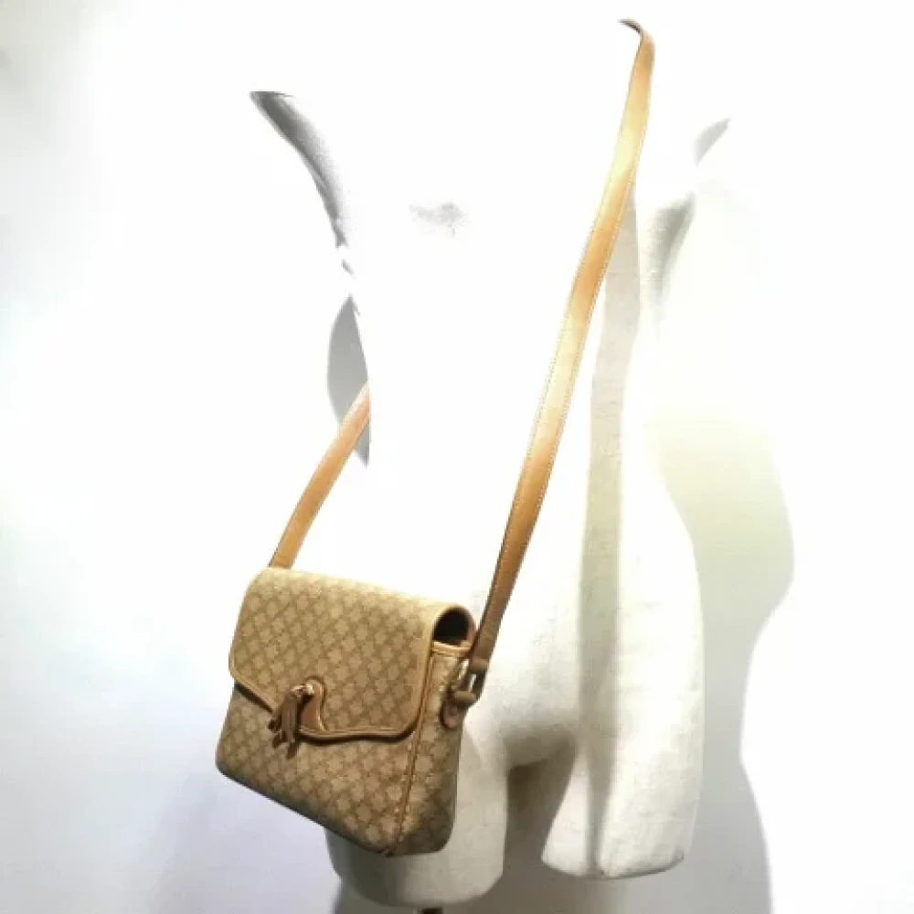 Celine Vintage Pre-owned Plastic shoulder-bags Beige Dames