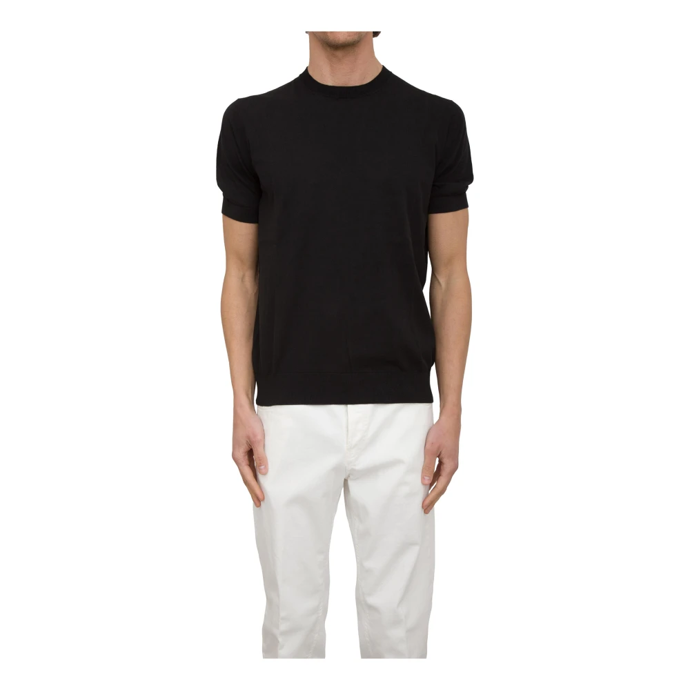 Paolo Pecora Men's Black Crewneck Shirt - Round-Neck Knitwear - L - Knitwear