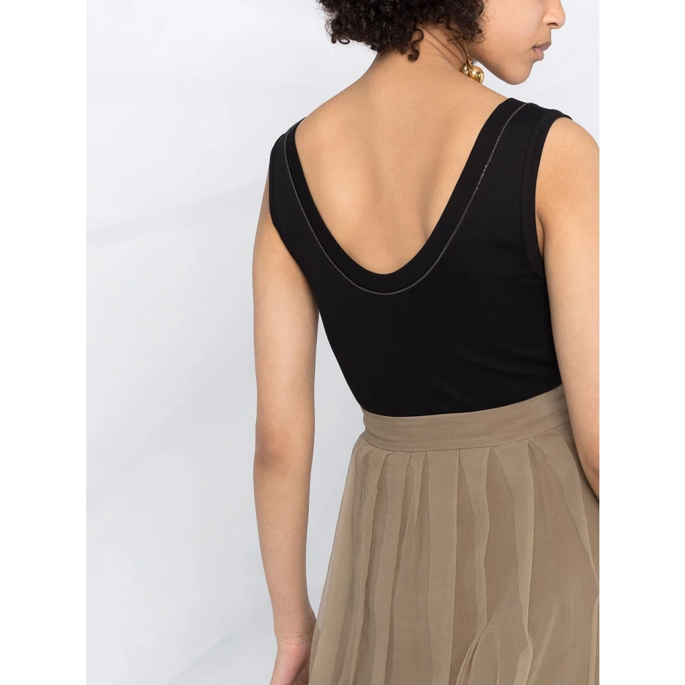 BRUNELLO CUCINELLI Zwarte Top voor Vrouwen Black Dames