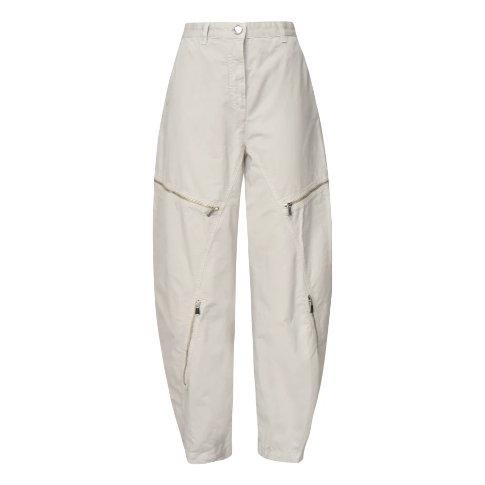 Pinko Gabardine Trousers - Female - Tapered Trousers - Gray - S - Trousers