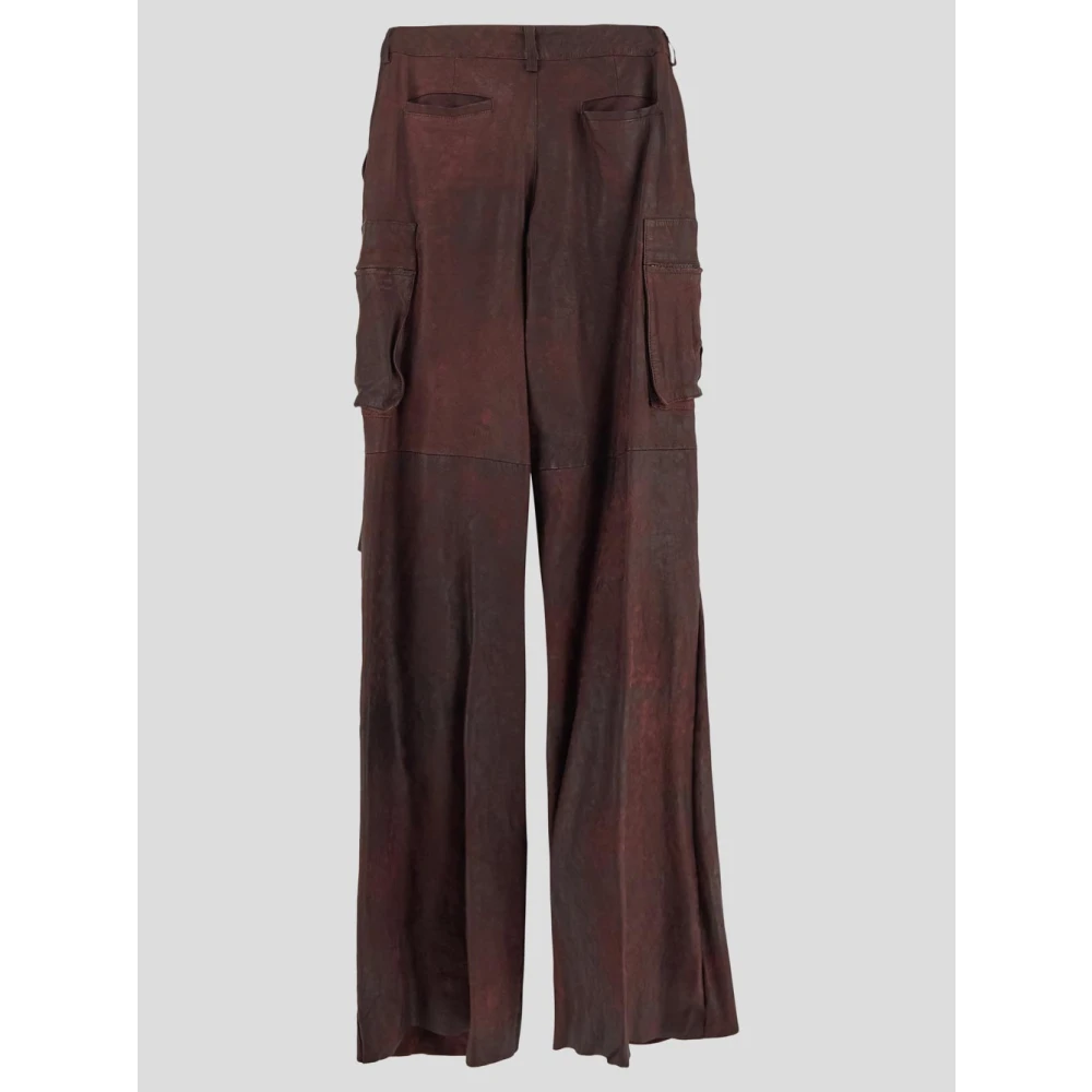 Salvatore Santoro Leren Cargo Broek Purple Dames