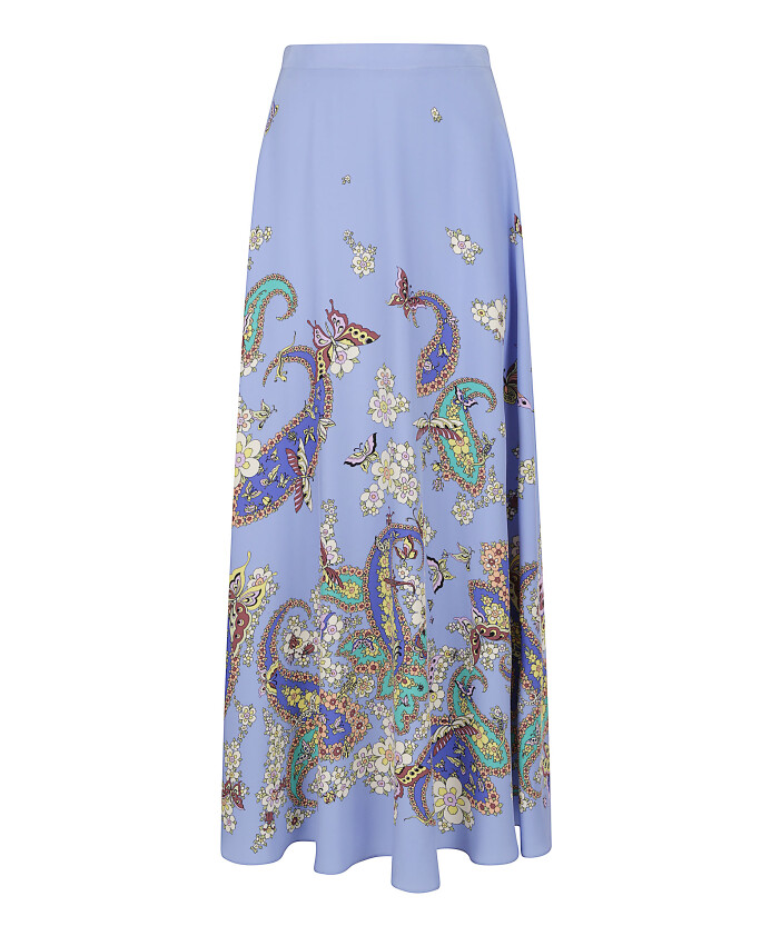 jupe-en-soie-imprimee-multicolore
