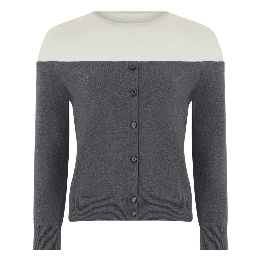 Mm6 Maison Margiela Women's Gray Knit Cardigan - Cardigans - S - Knitwear