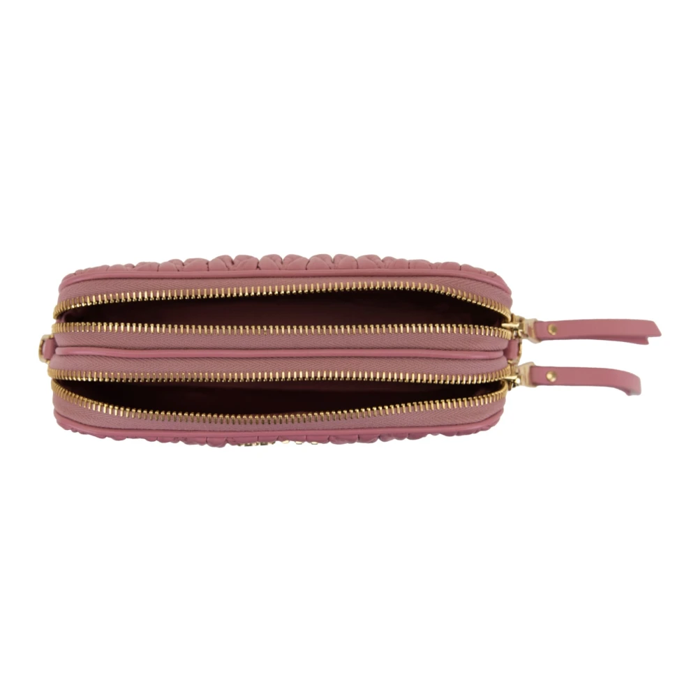 Miu Leren schoudertas met rits Pink Dames