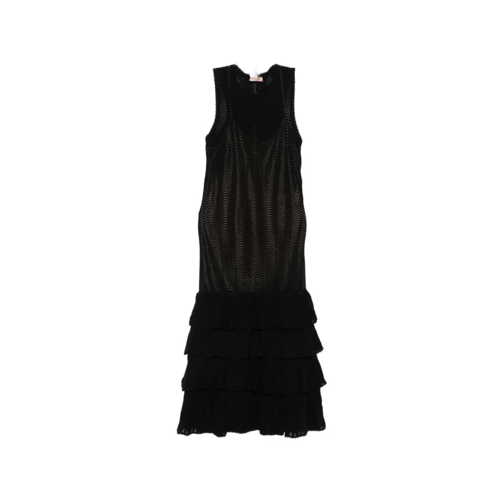Twinset Black Abito In Maglia - Female - Midi Dresses - M - Dresses