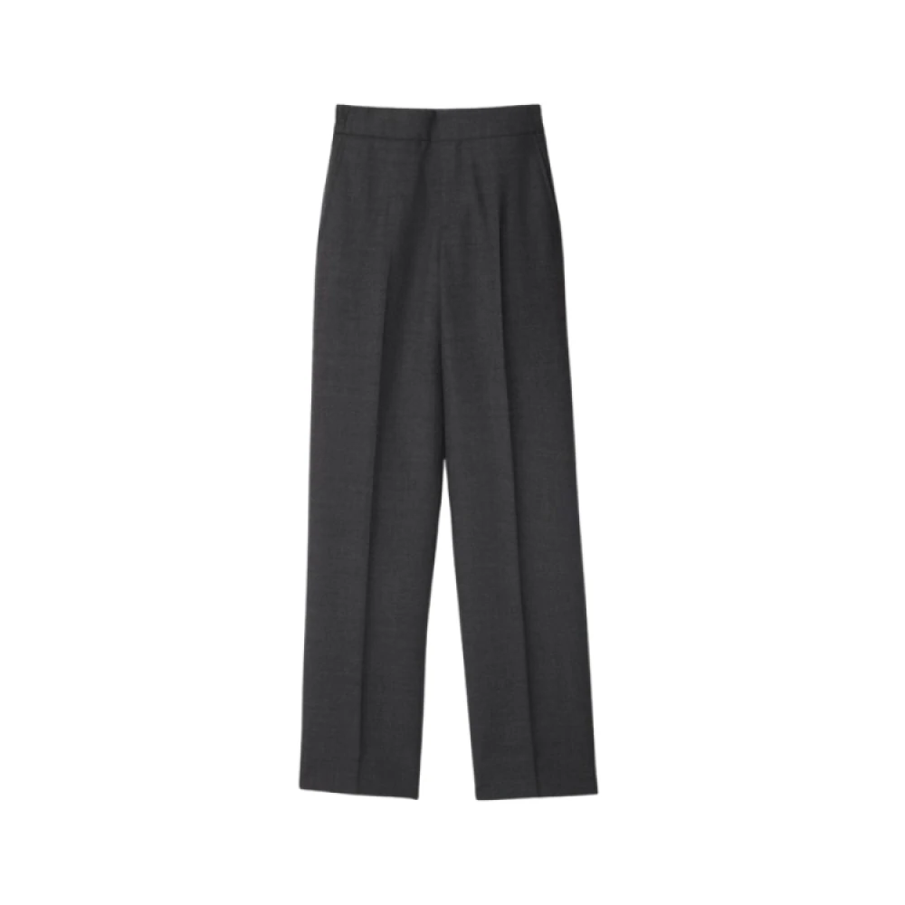 Burberry Wollen Casual Broek met Elastische Taille Gray Dames