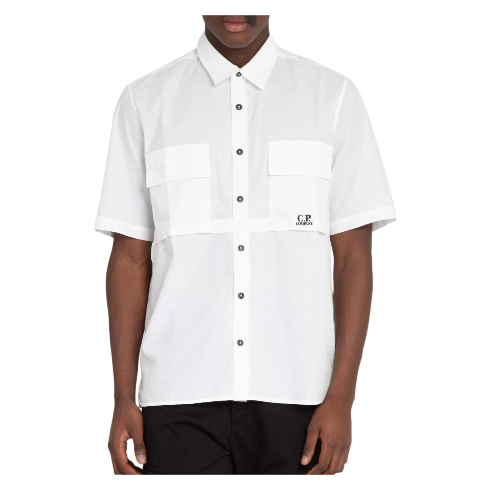 C.P. Company Ripstop Korte Mouw Shirt White Heren