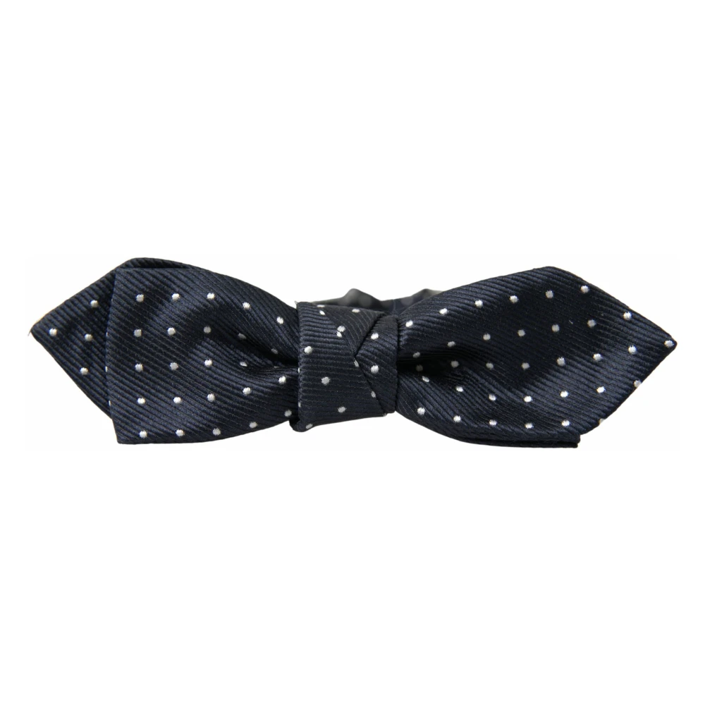 Dolce & Gabbana Men's Blue Polka Dot Silk Adjustable Papillon Bow Tie