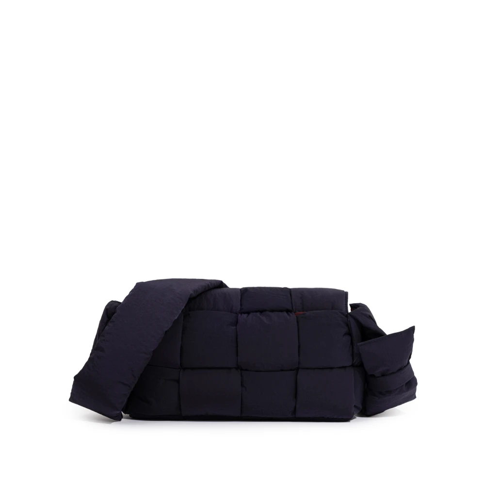 Bottega Veneta Gewatteerde Tech-cassette in geweven nylon Blue Heren