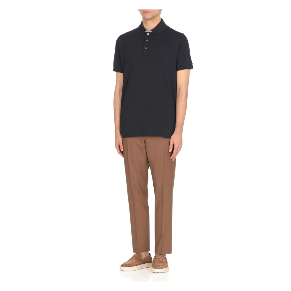 Fay Blauw Poloshirt met Kraag Blue Heren