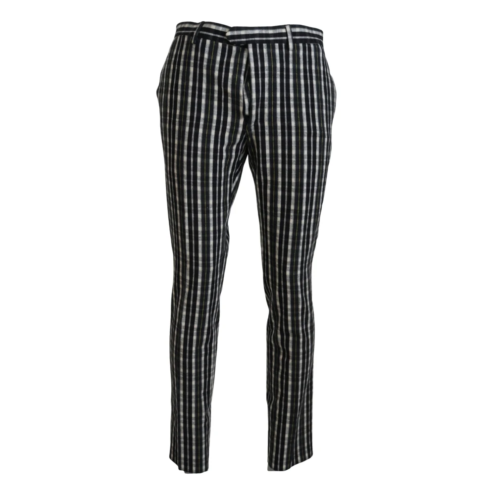 Bencivenga Elegante Zwart & Wit Broek Black Heren