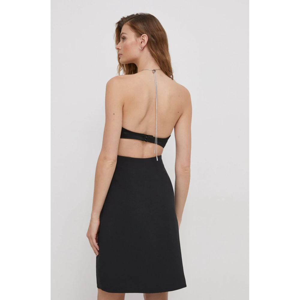 Calvin Klein Elegante Uitsnede Jurk Zwart Black Dames