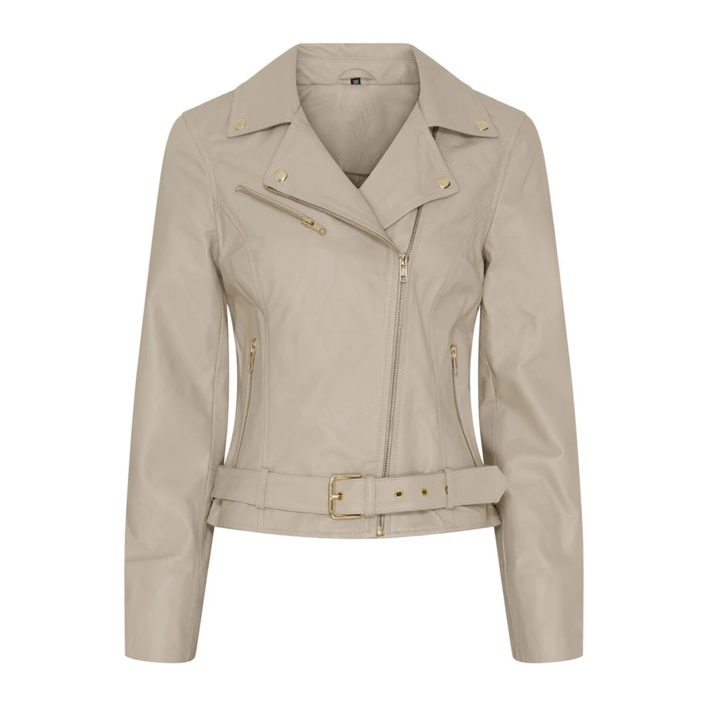 Notyz Bikerjack Doeskin Licht Goud Beige Dames