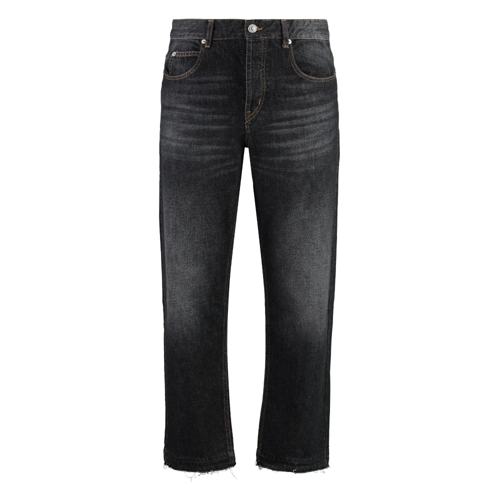 Isabel marant Straight-leg jeans met achterlogo label Black Heren
