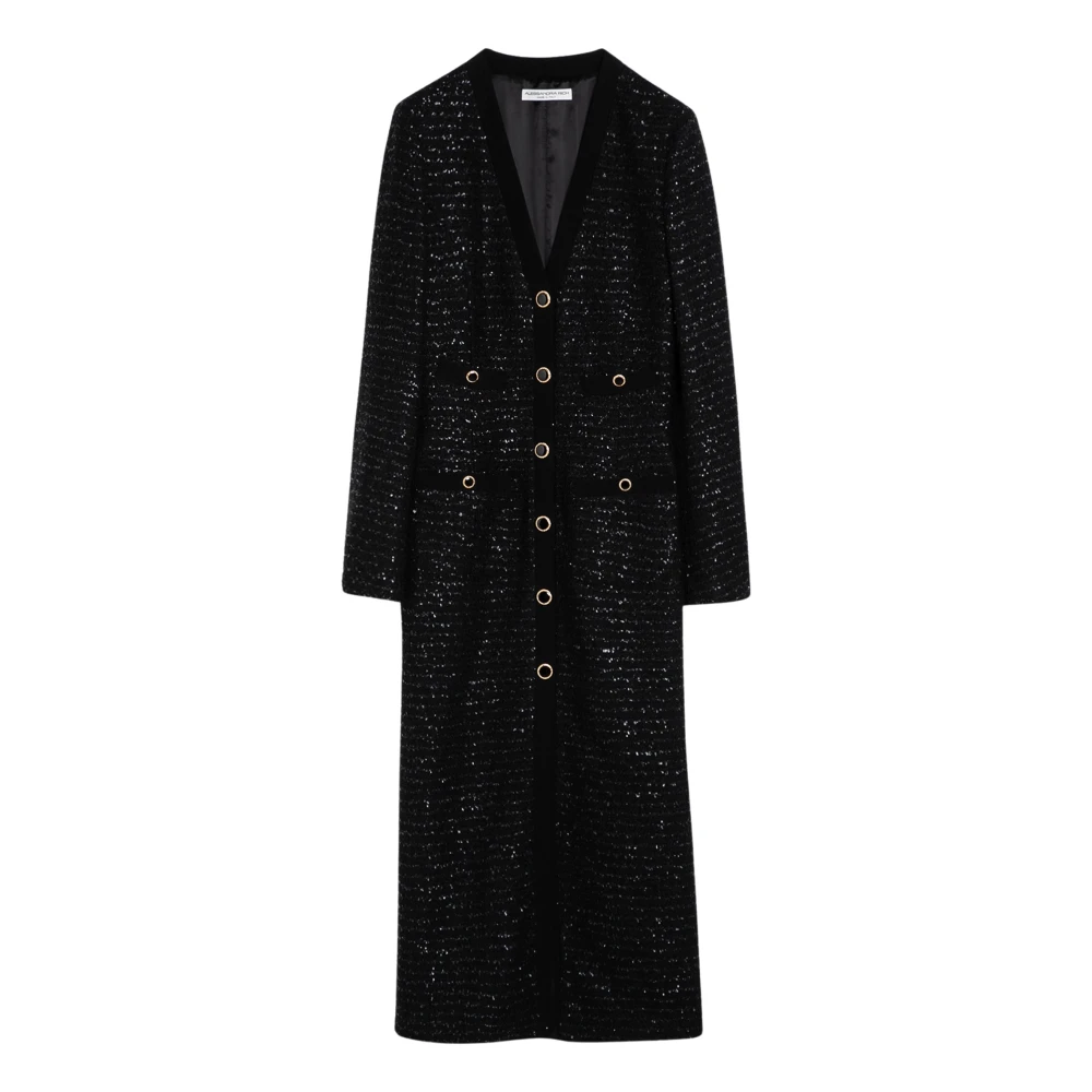 Alessandra Rich Lange Damesjurk Elegant Stijl Black Dames