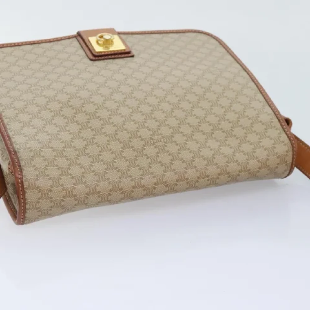Celine Vintage Pre-owned Canvas shoulder-bags Beige Dames