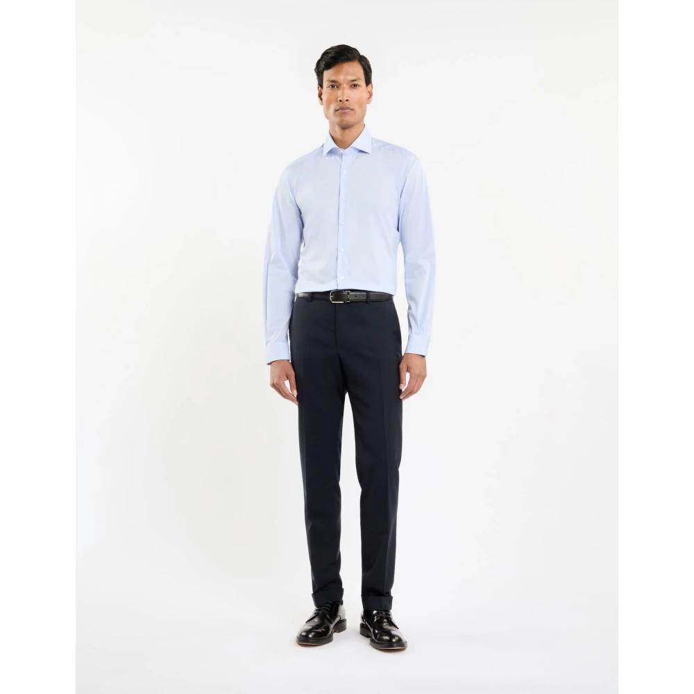 Fay Stretch katoenen overhemd Blue Heren