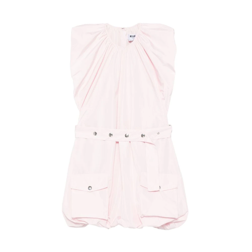 Msgm Pink Short Strapless Balloon Skirt Dress - Female - Short Dresses - M - Dresses