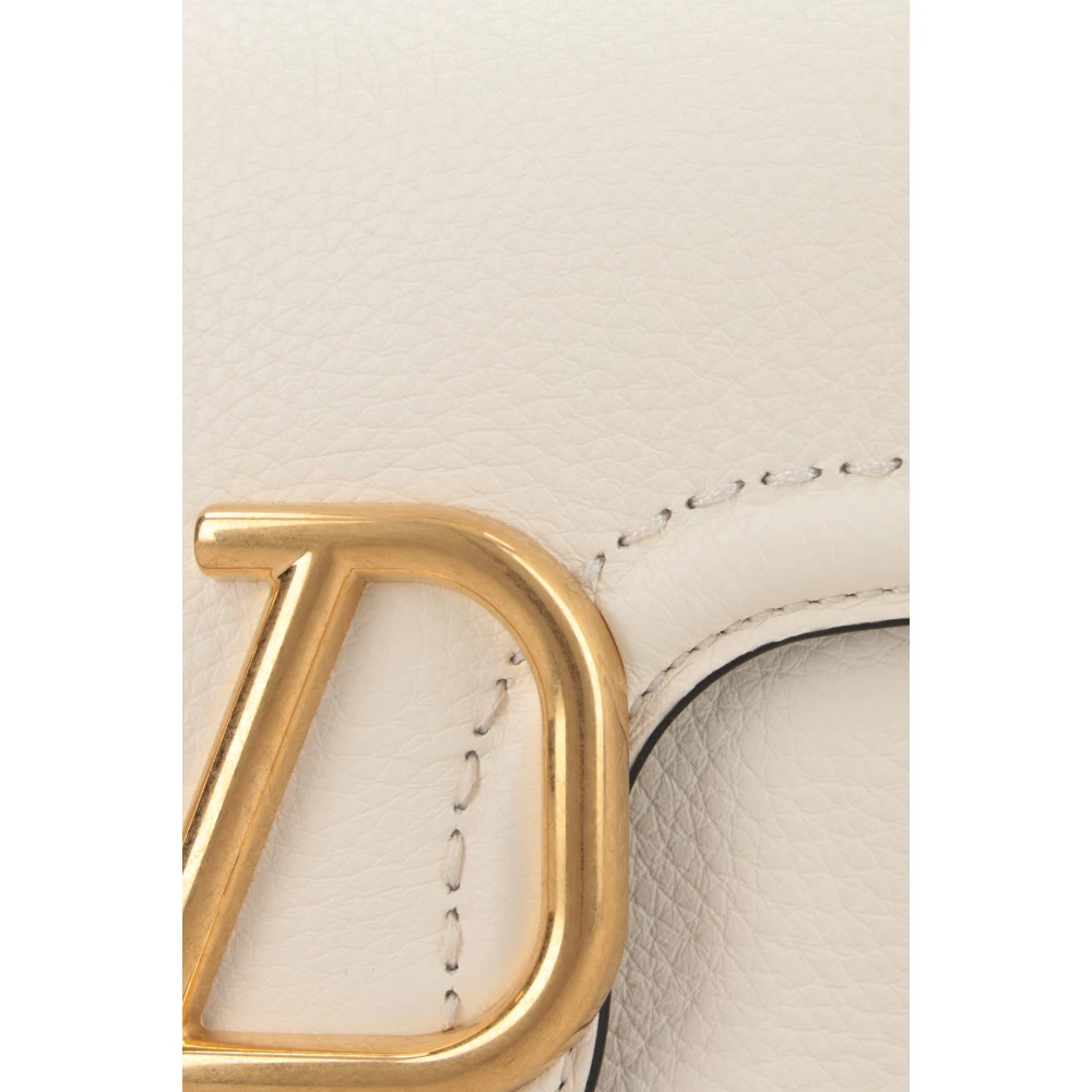 Valentino Garavani Witte Gehamerd Leren Schoudertas White Dames