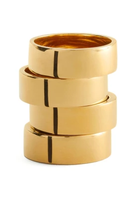4 Ring Skulptural Staplade Numeriska Ringar Set