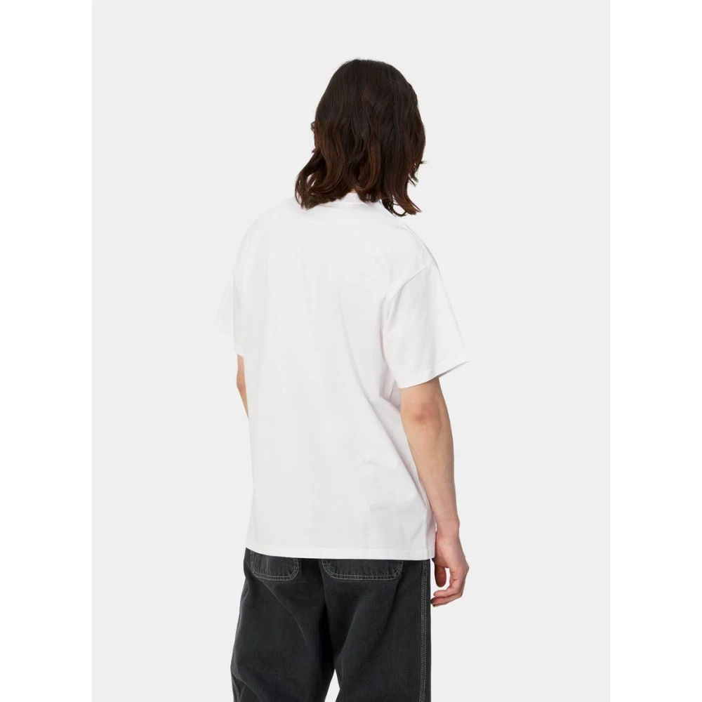 Carhartt WIP Script Borduurwerk T-Shirt Wit Zwart White Heren