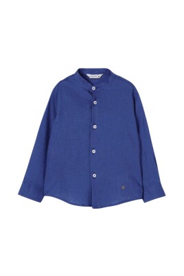 blue-linen-mandarin-collar-shirt