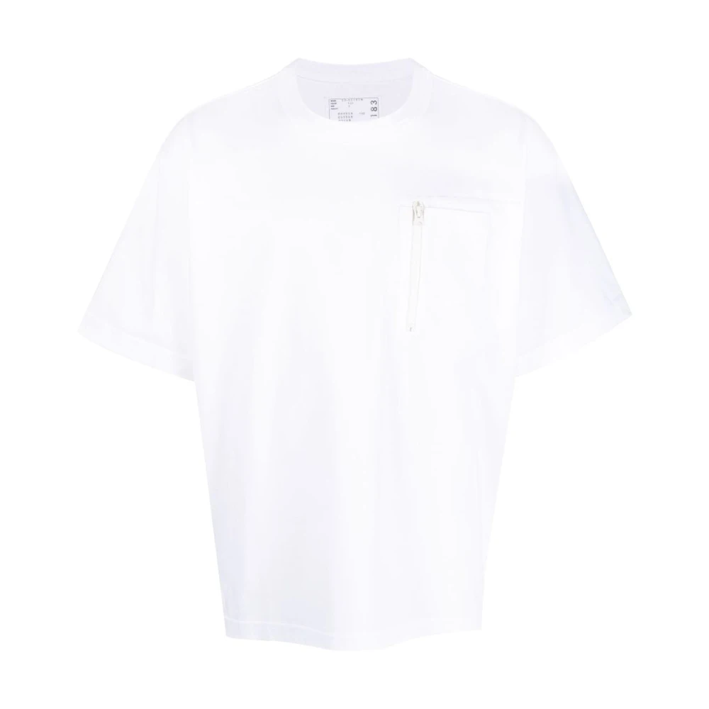 Sacai Wit Multi-Pocket Katoenen T-Shirt White Heren