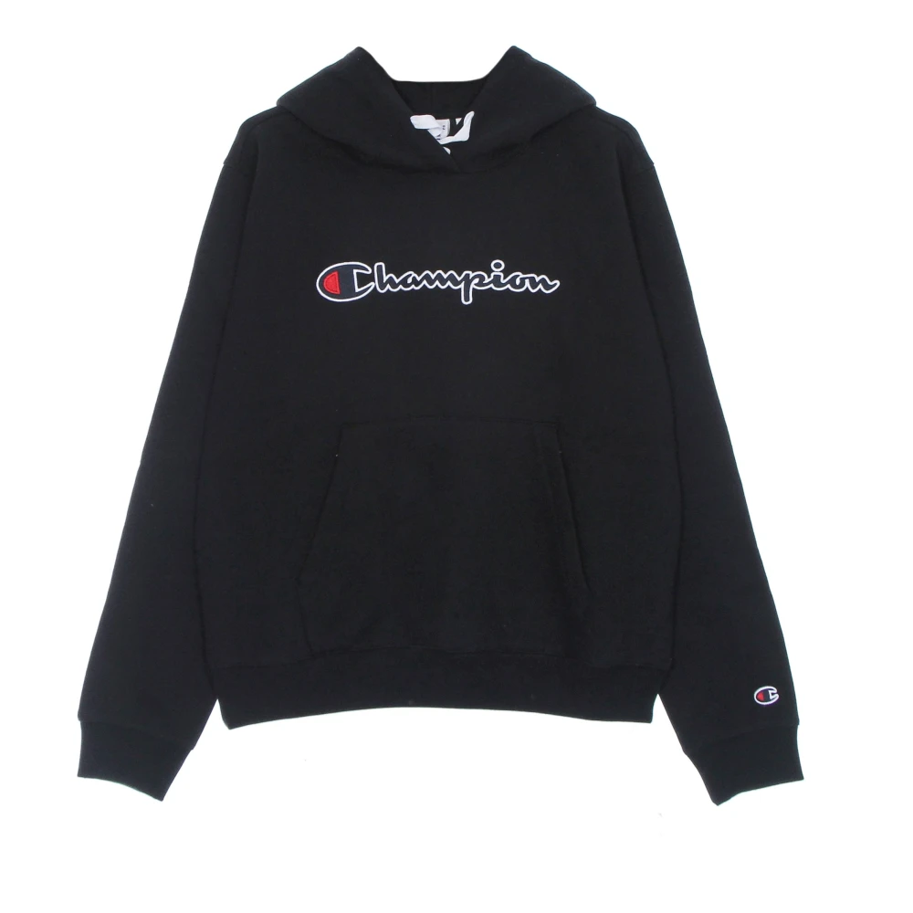 Champion Women's Black Hooded Sweatshirt With Kangaroo Pocket - Hoodies - S - Sweatshirts & Hoodies