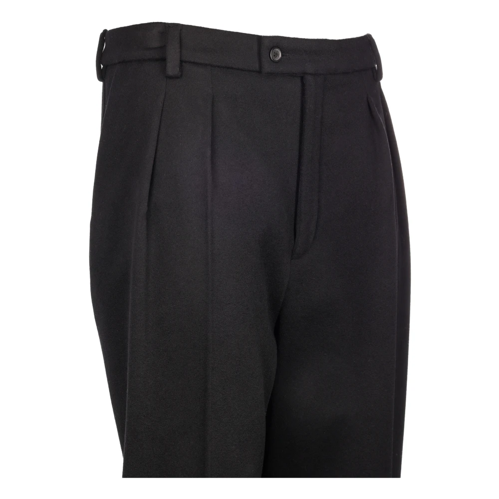 Saint Laurent Hoge taille broek Oversized Fit Black Dames