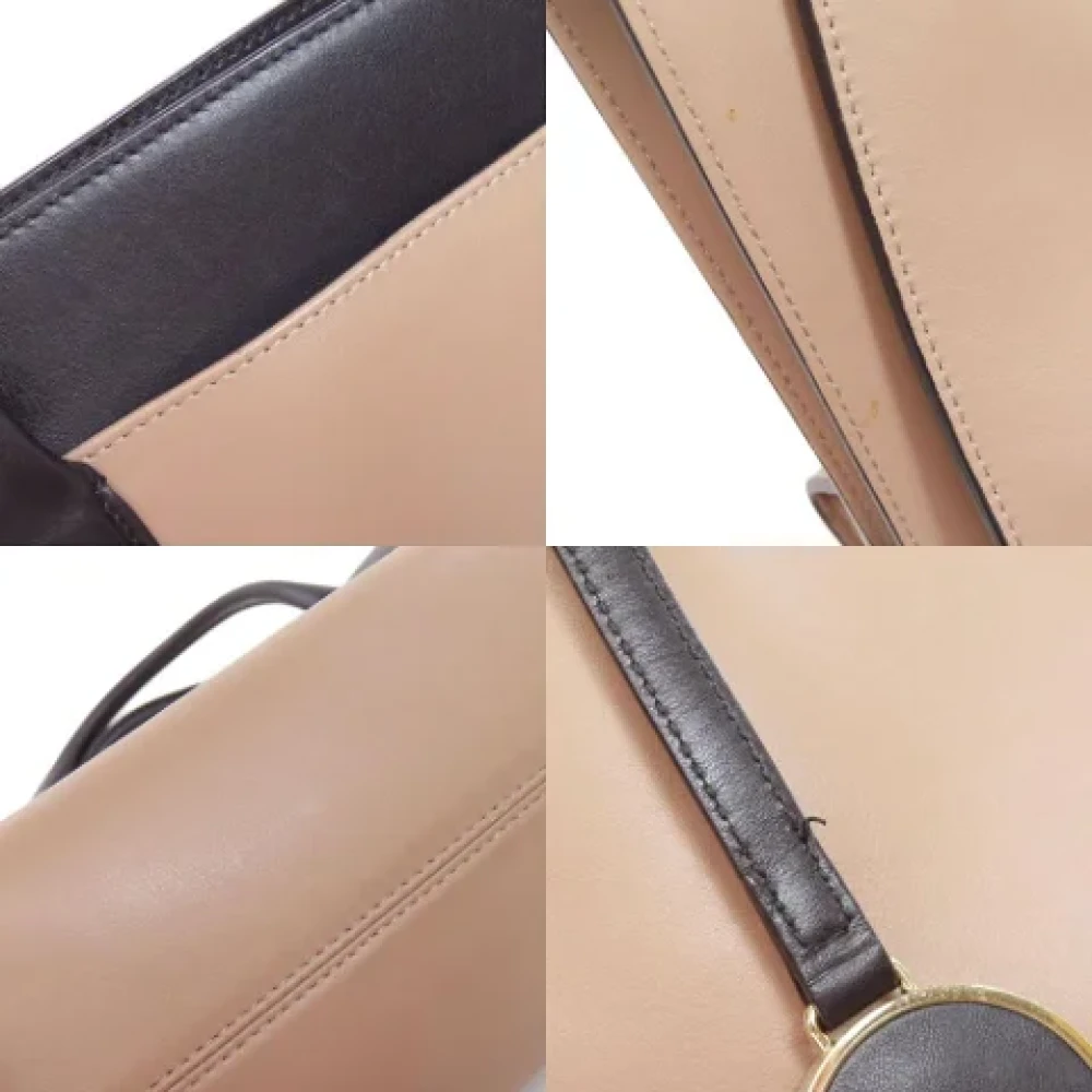 Bvlgari Vintage Pre-owned Leather handbags Beige Dames